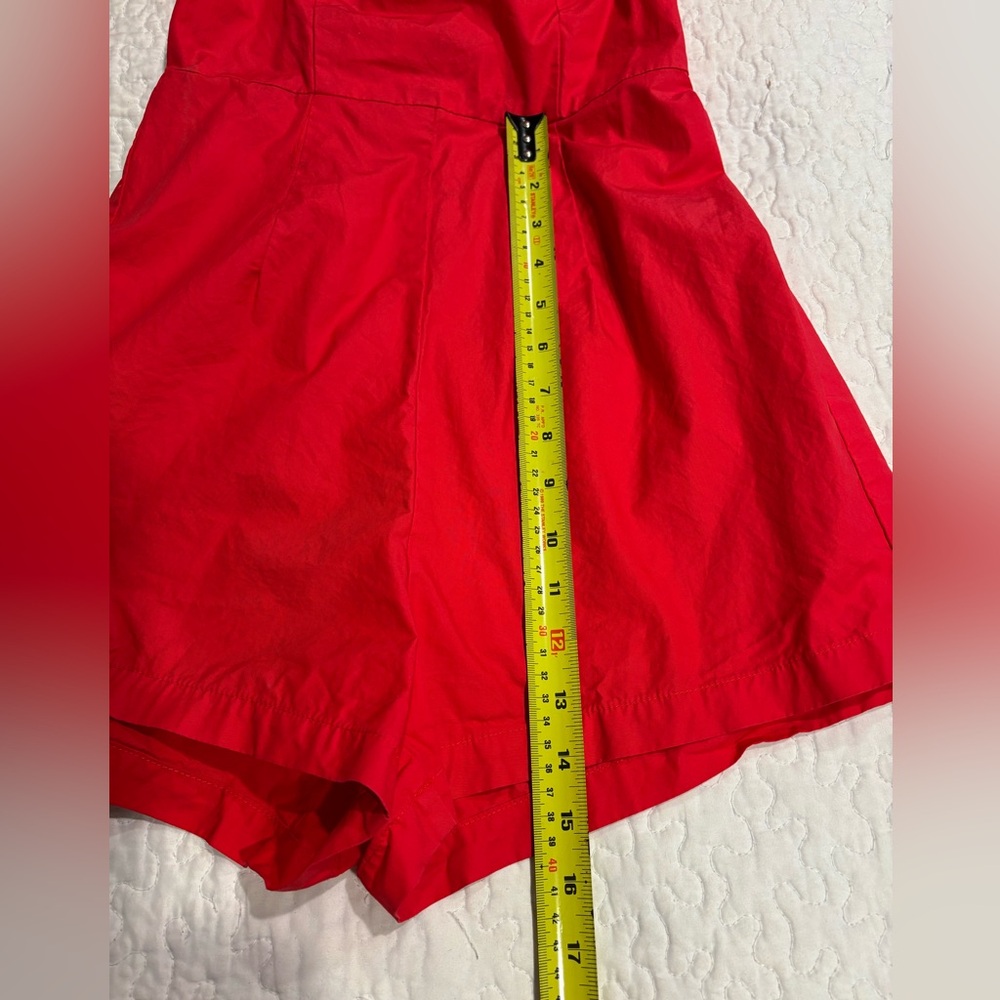 Red Puff Sleeve Romper - Picture 5 of 7